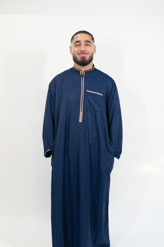 Qamis Layali bleu nuit