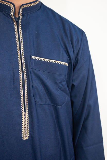 Qamis Layali bleu nuit