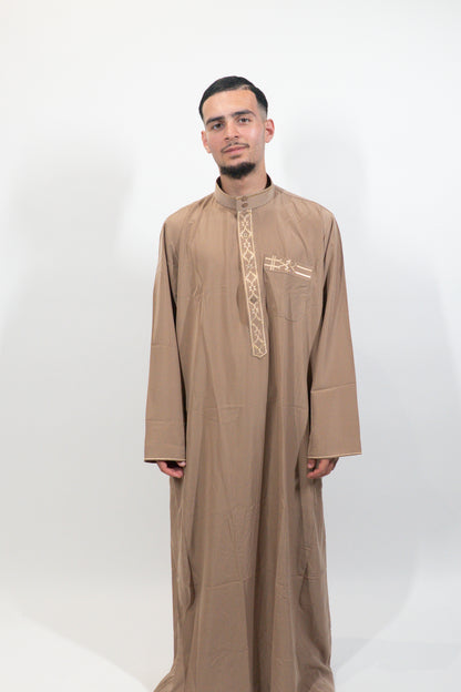 Qamis Motif beige