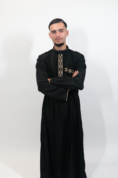 Qamis Motif noir