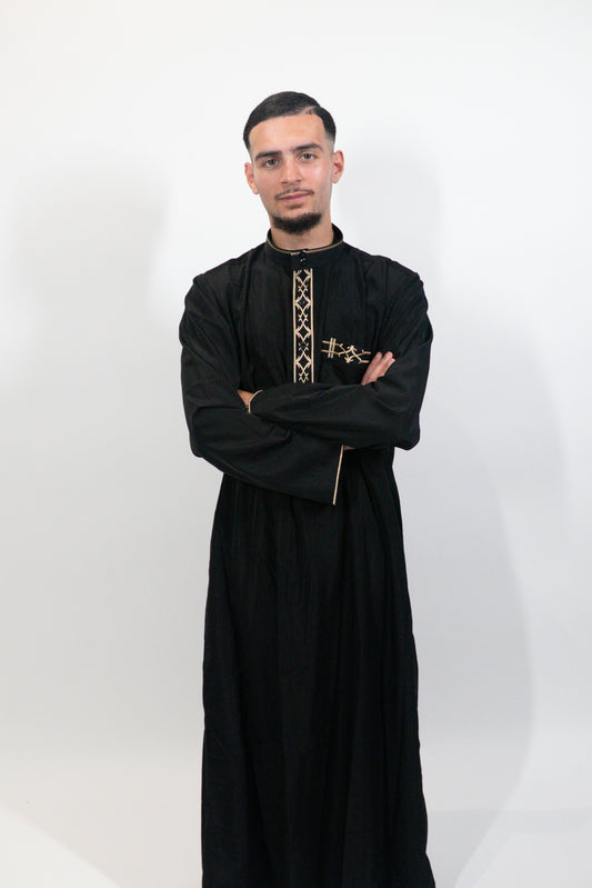 Qamis Motif noir