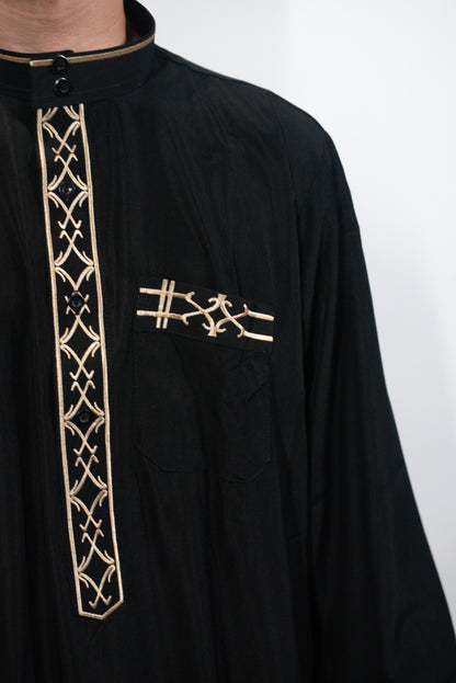 Qamis Motif noir