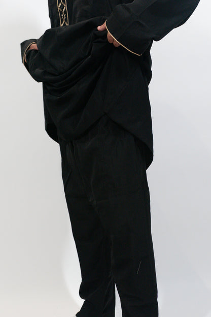 Qamis Motif noir