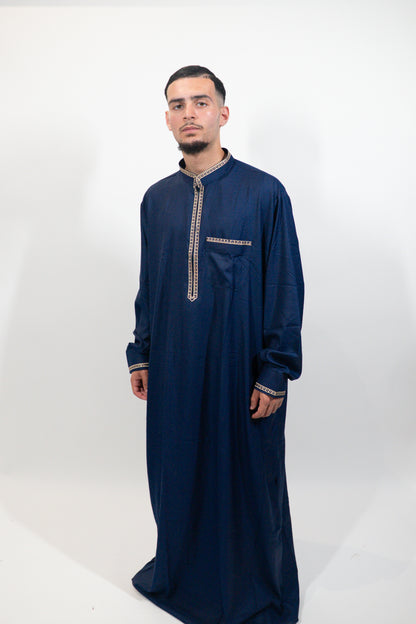 Qamis Maghreb bleu nuit