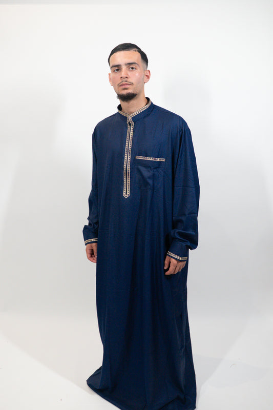 Qamis Maghreb bleu nuit